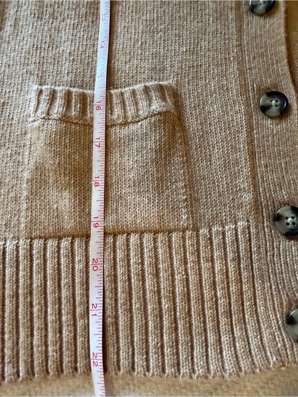 twik Tan V-Neck Button Front Knit Sweater Vest - cotton blend, size medium - Picture 11 of 13